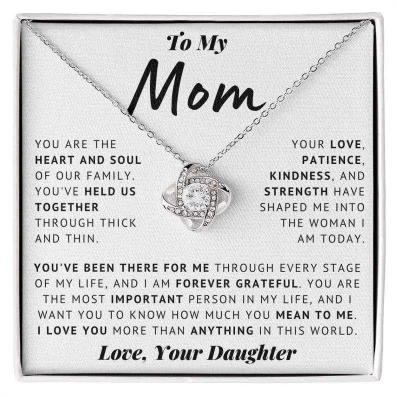 My Mom Forever Grateful | Heartfelt Gift for Mom From Daughter, Custom Necklace for Mama, Perfect Xmas Christmas Bonus, Thoughtful Jewelry for Birthday or Mother's Day, Sentimental Keepsake, Step-Up Mom Appreciation Gift to Celebrate Her Love and Support