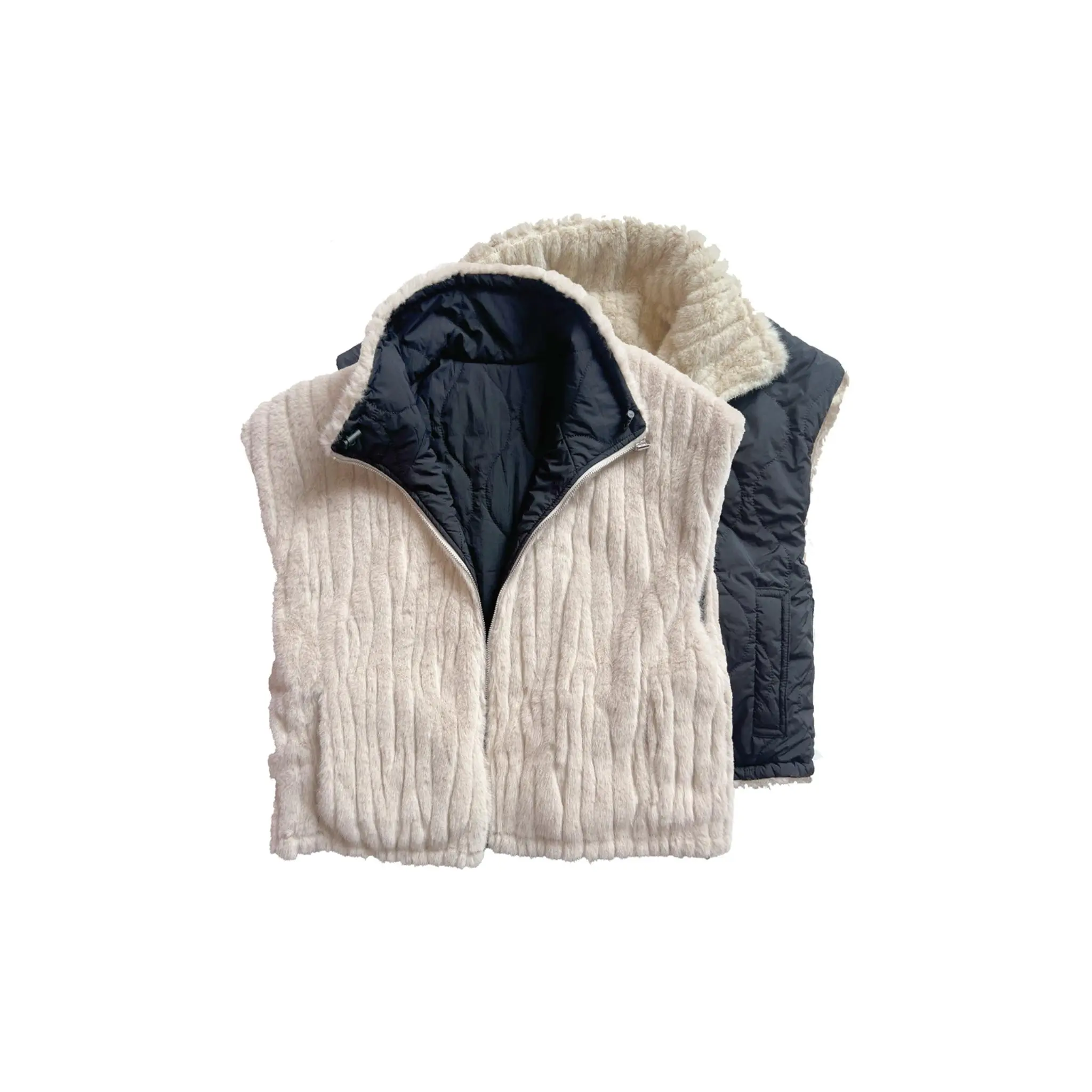 Celeste Soft Fur Quilted Reversible Vest