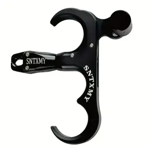 SNTXMY 3 Fingers Black Bow Release for Compound Bows Archery Triggers with 360° Rotating Thumb Release and Automatic Jaw Closure