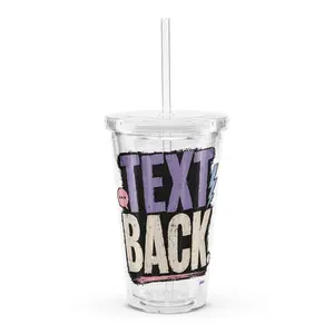 Clear Plastic Text-Back Tumbler, Kitchenware Drinkware Reusable Water Bottle