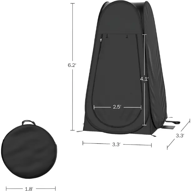 Pop Up Pod - Privacy Shower Tent, Dressing Room, or Portable Toilet Stall with Carry Bag for Camping, Beach, or Tailgate by Wakeman Outdoors