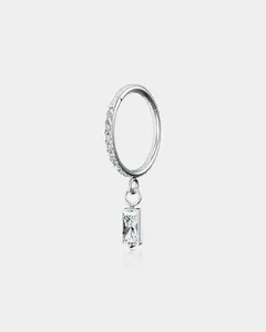 Rectangle Dangle CZ Cartilage Hoop