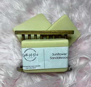 Handcrafted Cold Process Goat Milk Soap- Sunflower Sandalwood