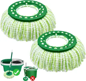 Tornado Spin Mop  Compatible with Libman  Spin Mop System, Machine Washable &  for Libman Mop  Replacement Refill for Tornado Mop  (2 Pack Green & White)