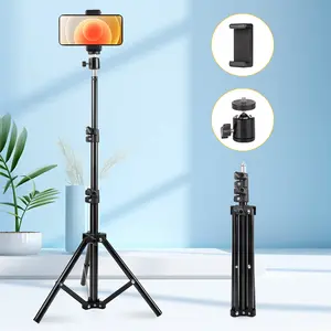UEGOGO 63-inch Non-Rechargeable Tripod Adjustable foldable portable floor light stand for photography, video shooting and live streaming. Stable base with collapsible legs, lightweight & movable, ideal for fill lights, ring lights and outdoor use.