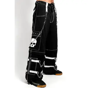 Tripp NYC Skull Bondage Pants [Black/White]