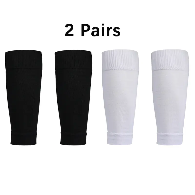 2 Pairs Soccer Calf Sleeves for Shin Guards - Breathable Footless Socks