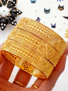 3pcs Elegant Vintage Copper Cuff Bracelets, Luxury Open Floral Design, Perfect for Daily Wear, Gift for Mom Grandma Sister, Jewelry Gifts