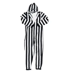 BEETLEJUICE Mens One-Piece Pajamas with Hood Union Suit