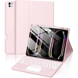 for iPad Pro 13 Inch Case with Keyboard (M5/M4) 2025/2024,   Detachable Keyboard with Multi- Trackpad 7 Colors Backlit Proof Folio Cover for iPad Pro 13 Inch,