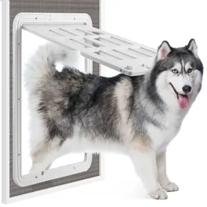 MORIKEY Large Dog Screen Door with Magnetic Self Closing Flap Easy In and Out Pet Door for Dogs and Cats Fits Screen Doors