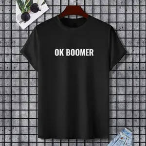 Funny OK Boomer Okay Gen Z Millennials Generation Meme Joke T-Shirt, 100% Cotton, Single Side Printed, Black Short Sleeve T-shirt, Gift for Family Friends, S-XXXL, 1 pc, Fabric Weight 180g