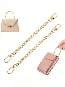 Metal Chain Bag Extender, Wallet Chain Extension 8mm Wide Flat Handbag Clasp Chain Accessory, Luggage Accessories