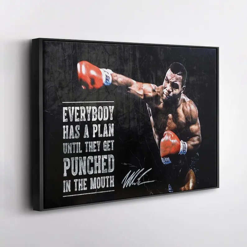 KoMike Tyson Quote – “Everyone Has a Plan…” Wall Art, Boxing Legend Print, Gym Motivation Poster, Fighter Decor, Gift for Him Poster Print Unframed