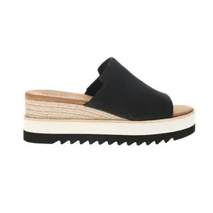 TOMS Womens Diana Mule Platform Espadrille Casual Sandals Casual Mid Heel 2-3" - Black