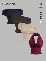 Burgundy + Apricot + Dark Coffee + Navy Blue