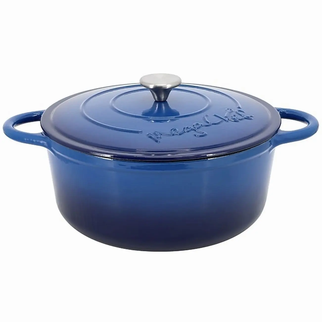 MegaChef Cast Iron 6.35 Qt. Dutch Oven, Dark Blue (935122262M)