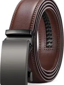 Men's Premium Cow Hide Leather Belt with Automatic Buckle - Adjustable Fit, Packaged in a Luxury Gift Box, Stylish Belts for Daily Wear