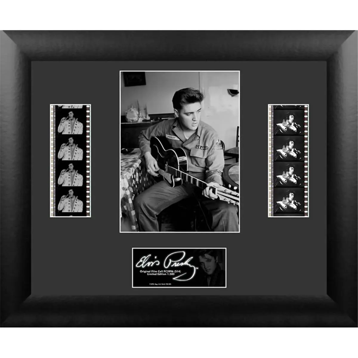 212 MAIN Authentic Elvis Presley Film Cells Decor - Limited Edition 13x11 in S14 Double MDF Photo Frame with Numbered Plaque for Baby Rooms, Authentic Film