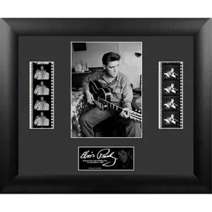 212 MAIN Authentic Elvis Presley Film Cells Decor - Limited Edition 13x11 in S14 Double MDF Photo Frame with Numbered Plaque for Baby Rooms, Authentic Film
