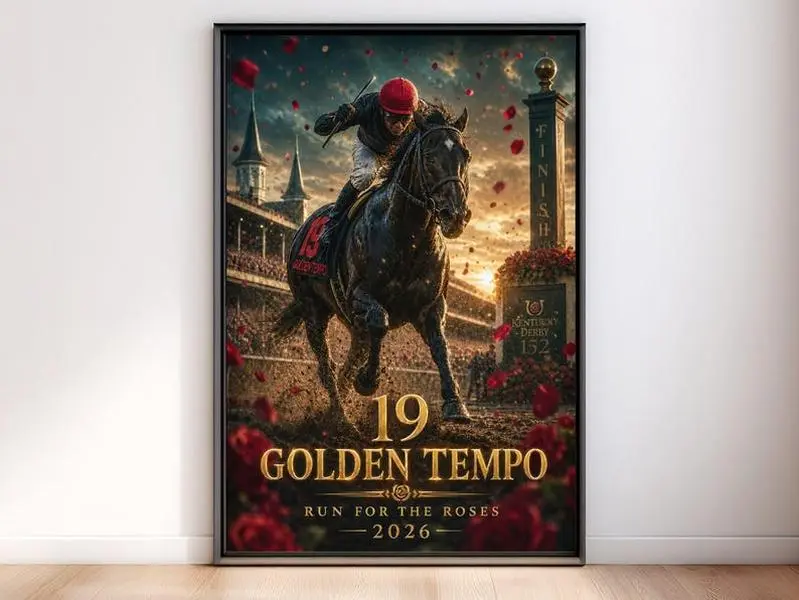 [Sale Up To 50%][No frame, Free Ship] 19 Golden Tempo - 2026 Kentucky Derby Winner Run for the Roses Wall Art Print
