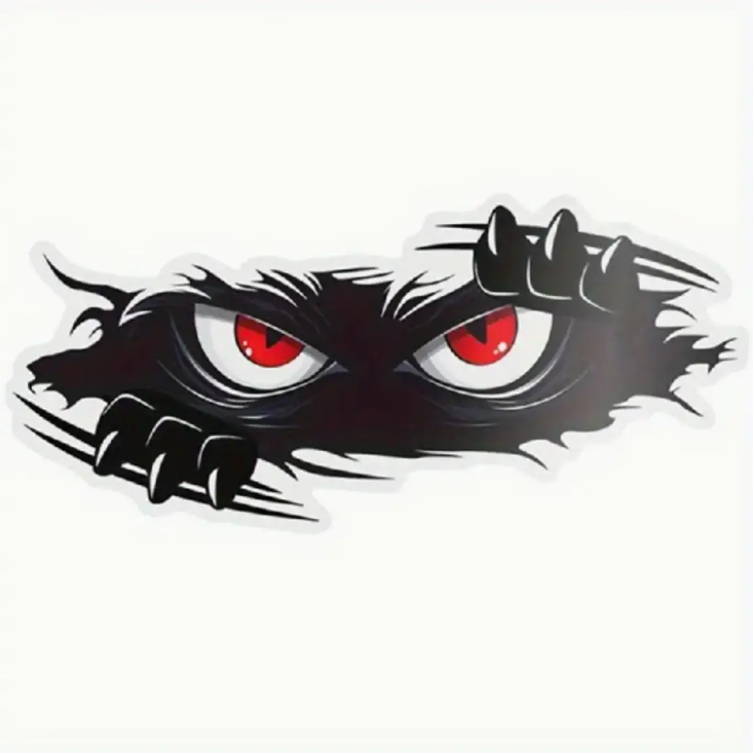 Angry Peeping Monster Pattern Vinyl Car Sticker, Universal Car Sticker, Large Durable Decal for Cars Trucks & Suvs, Bumper Sticker for Vehicle Customization, Car Decals, Truck Stickers, Decals For Vehicles, Vehicle Exterior Decoration