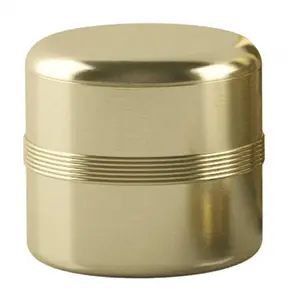212 MAIN JW1H Stainless Metal Storage Organizer Canister - 3.5x3.5x3.75in, Modern Jewel Gold Finish, Dishwasher Safe, for Bathroom Bath Bottles