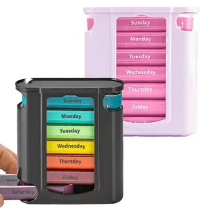 Travel-Friendly Medication Storage Container with Compartments for Pills, Designed for a Week with Four Doses Each Day, Featuring 28 Sections for Weekly Organization