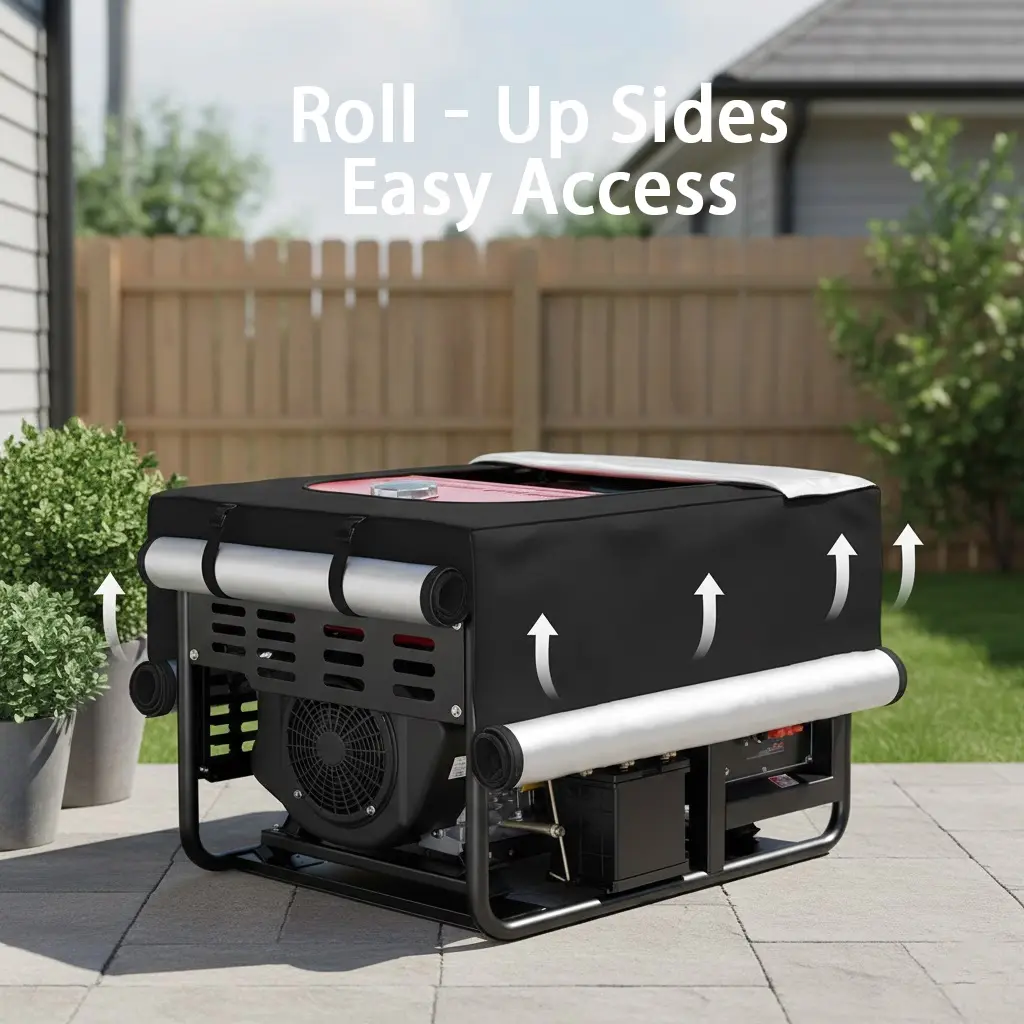 420D Oxford Generator Cover – generator rain cover Heavy Duty, Waterproof, Dustproof, Snowproof, UV Resistant – Fits RV, Camping, Patio, Outdoor, Home, outdoor generator cover，Backup Power – 28"x20"x20" Black