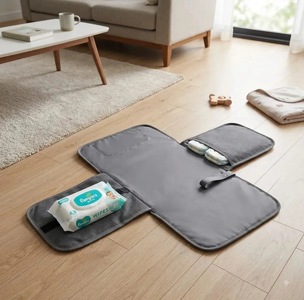 Portable Diaper Changing Pad with Storage