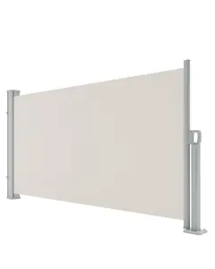 GAOMON 71 in x138 in Retractable Side Awning for Patio, Retractable Privacy Screen Protection Awning, Waterproof & UV-Resistant Folding Privacy Divider, for Patio, Balcony and Pools, Beige