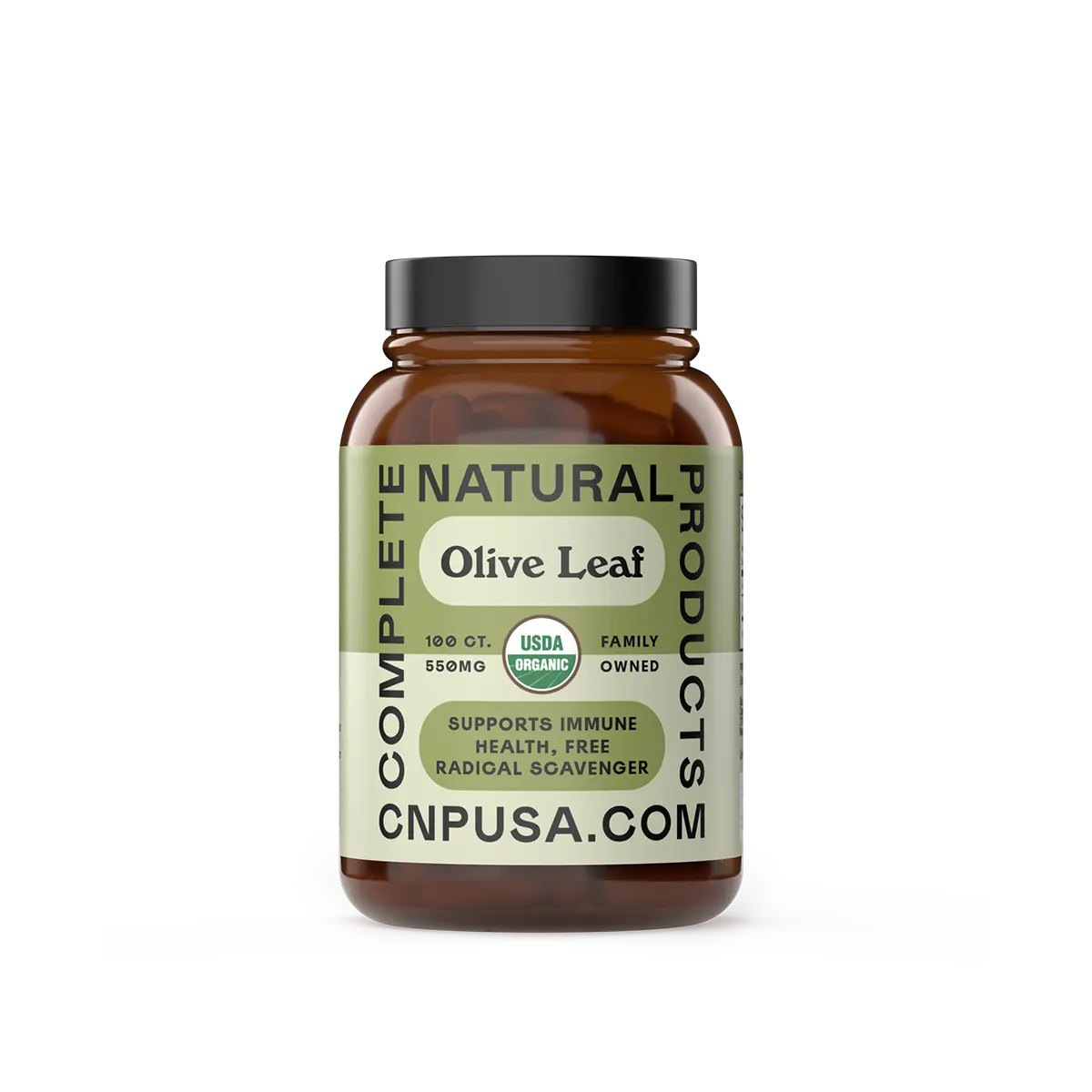 CNPUUSA Organic Olive Leaf Capsules - USDA Organic, 100 CT, 550MG - Supports Immune Health, Free Radical Scavenger, Natural Antioxidant Supplement