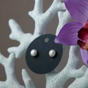 Fresh Water Pearl Stud Earrings - Sterling Silver, 8mm Pearls, Champagne or White, Simple Design, Elegant Accessory for Adults