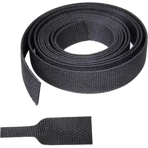 Braided Sleeving Heat Shrinkable Fabric 2:1 Ratio- Abrasion Protection Flexibility Wiring Harness  Sheath (3/8" ID, 16ft)
