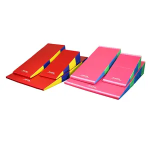 Tumbl Trak Folding Incline Cheese Mat, Primary Rainbow, 24 in x 48 in x 14