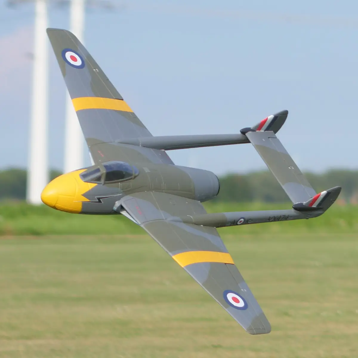 Durafly D.H.100 Vampire V3 PNF "RAF Camo Edition" 70mm EDF Jet with 1100mm Wingspan EPO Not Include Basic Transmitter, Receiver, Battery and Charger