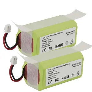 2pcs Replacement RVBAT850 Battery For Shark Ion R75, RV761, RV850C, RV1000S, RV1100VL, RV1001AE, UR1000SR, RV700_N, RV720_N Vacuum Cleaners (2-Prong Connector, NOT For 3-Prong)