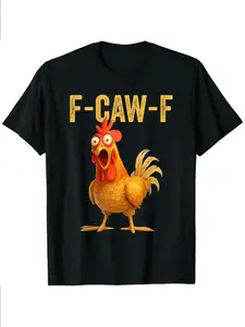 Men's Loose Fit Graphic Print T-Shirt, Summer Casual Breathable Short Sleeve, Fashion Round Neck Crewneck Top, Street Style Comfortable Design, Fabric