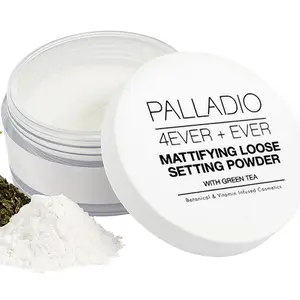 Palladio 4Ever + Ever Mattifying Loose Setting Powder with Green Tea Botanical & Vitamin Infused Cruelty-Free Makeup