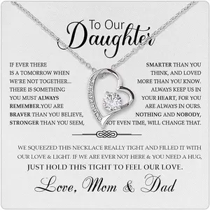 Graduation Gifts For Daughter From Mom, To My Daughter Love Knot Necklace With Heartfelt Message & Gift Box, Mother Daughter Necklace, Mother To Daughter Gifts From Mom, Idea for Graduation, Class of Gift, Senior Gift