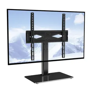 【DealsForYouDays】VEVOR TV Stand Mount,  , Swivel Universal TV Stand for 32 to 55 inch TVs, Height Adjustable Portable Floor TV Stand with Tempered Glass Base for Bedroom, Living Room
