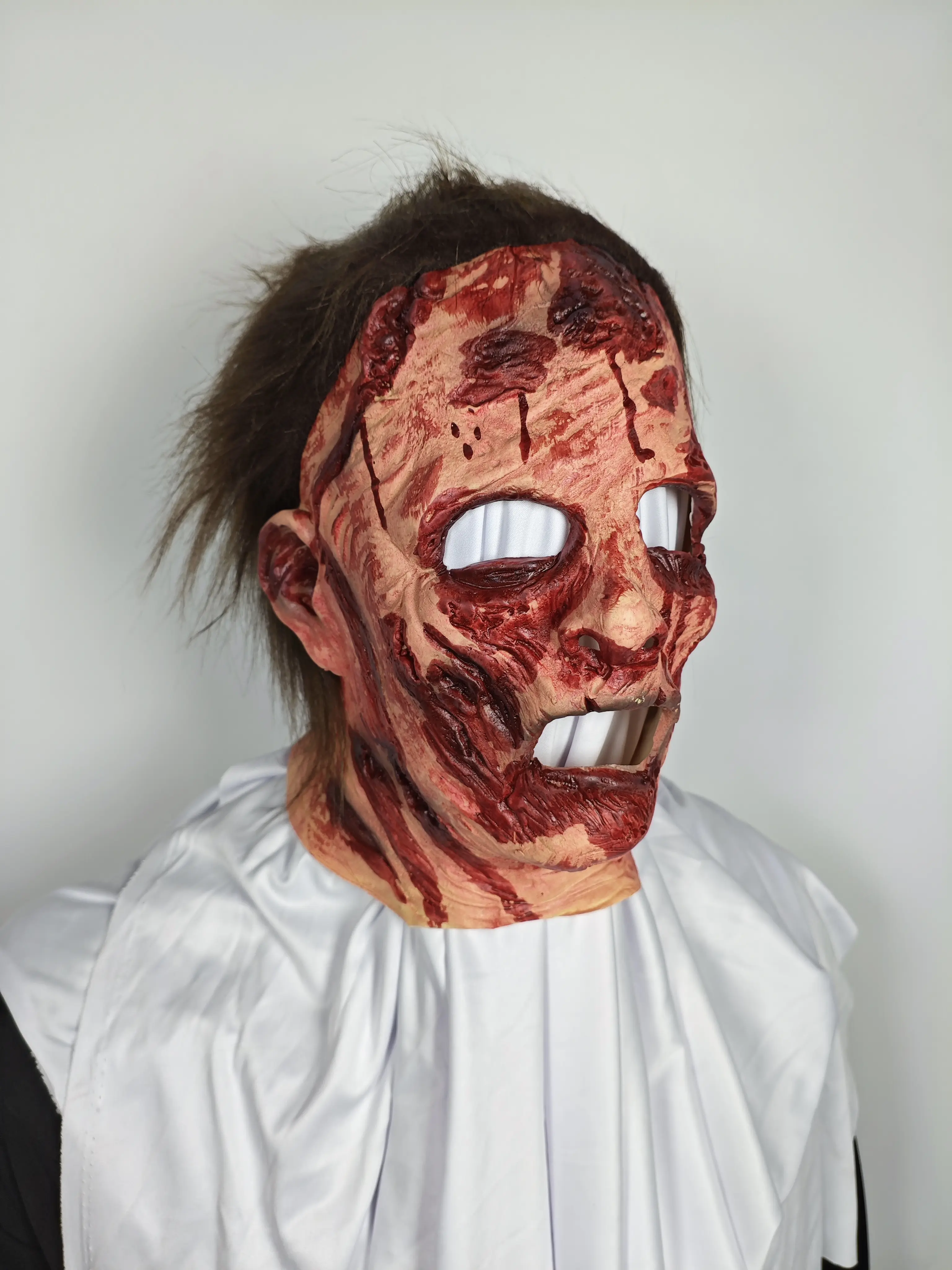 Halloween Bloody Zombie Mask - Realistic Latex Horror Prop for Haunted House & Cosplay