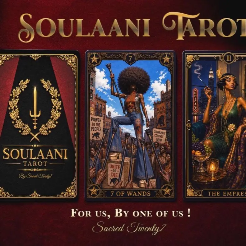 Soulaani Tarot Deck - Divination & Fortune-Telling Tool for Black Spirituality, Psychic Practice Card Game