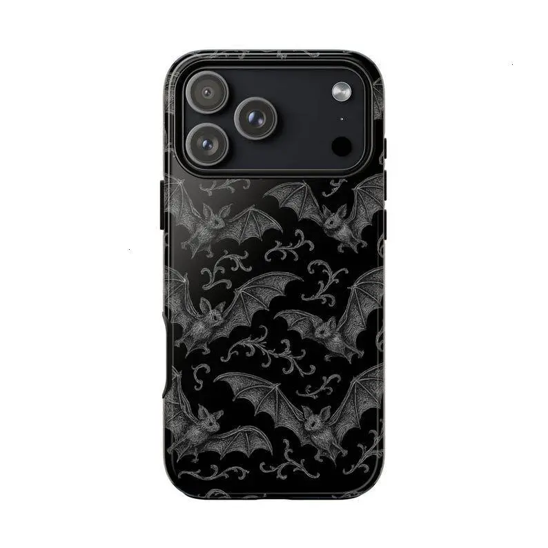 Gothic Bats Touch Case – Dual-Layer Tough iPhone Cover Cover for iphone 17 phone case 16 pro max 15 Plus 14 13 12 11 and Samsung S26Ultra S25Plus S24 S23 S22 Cute,clear,military-grade,high-end,durable,shockproof,and drop-resistant 2-in-1 glossy phone case