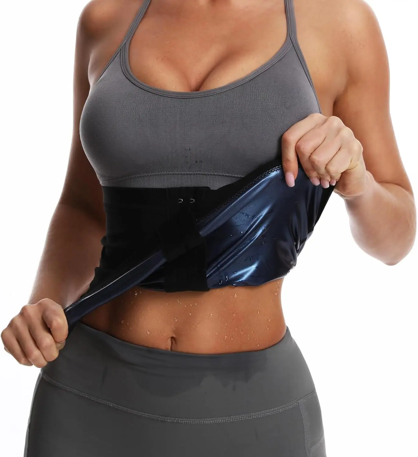 Waist Trimmer Belt for Women, Adjustable Sauna Shaper in Lightweight Compression Fabric for Athletic Activewear