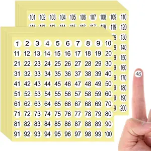 4000 count 1-200 Numbered Stickers, Round 1 to 200 Small Number Stickers Self Adhesive, Consecutive Inventory Number Labels Sticker for Storage Organizing Boxes Bins Toolbox (40 Sheets)