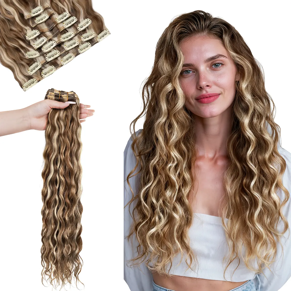 #5E/22I Medium Brown Highlighted Golden Blonde
