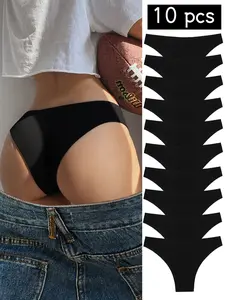 Women's Seamless Design Soft Underwear Set, Seamless Undergarment, Seamless Undies, Comfortable Breathable Quick-Dry Soft Comfy Triangle Panties, Plain Leopard Pattern, Fitted Casual Style, Seamless Garments