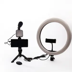 Video Blog Kit with 12 inch LED Ring Light and Microphone on Tripod Plastic Material