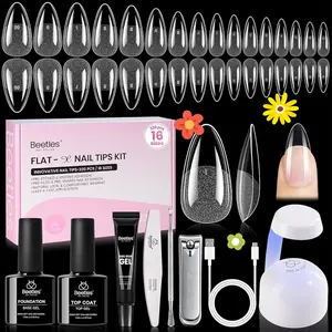Beetle Curve-Ex & Flat-X Extension Nail Tips Kit Almond/Coffin/Square Shape Half Matte Acrylic Nail False Nail press ons Nail  DIY Nails Art Gift for girl Gift for woman gel x nails salon nails at home newyearnewme valentinesday gift